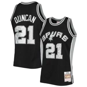 Delicioso Tim Duncan San Antonio Spurs 1998/99 Hardwood Classics NBA 75th Anniversary Diamond Swingman Jersey Black  para la gran final