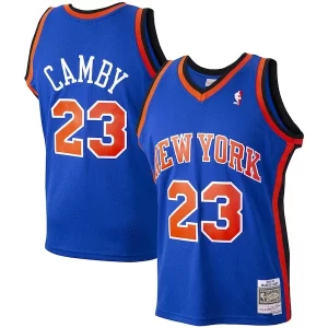 Lujoso Magnífico Marcus Camby New York Knicks 1998/99 Hardwood Classics Swingman Jersey Blue  para la gran final
