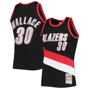 Fantástico Robusto Elegante Rasheed Wallace Portland Trail Blazers 1999/00 Hardwood Classics NBA 75th Anniversary Diamond Swingman Jersey Black  para la gran final