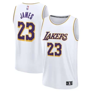 Exquisito Perfecto LeBron James Los Angeles Lakers Youth Fast Break Replica Player Jersey Association Edition White  para la gran final