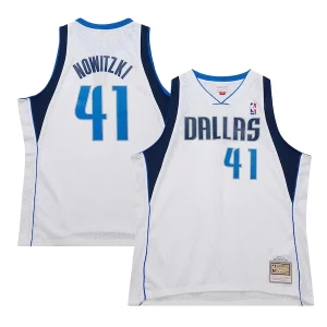 Estupendo Dirk Nowitzki Dallas Mavericks 2010/11 Hardwood Classics Swingman Jersey White  para la gran final
