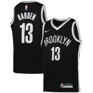Duradero James Harden Brooklyn Nets Nike Youth 2021/22 Diamond Swingman Jersey Icon Edition Black  para la gran final