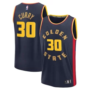 Moderno Stephen Curry Golden State Warriors 2024/25 Fast Break Player Jersey City Edition Navy  para la gran final