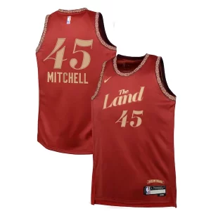 Sofisticado Perfecto Donovan Mitchell Cleveland Cavaliers Nike Youth Swingman Replica Jersey City Edition Wine  para la gran final