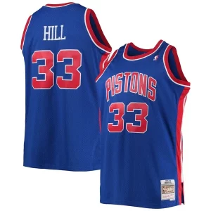 Elegante Grant Hill Detroit Pistons 1995/96 Big & Tall Hardwood Classics Swingman Jersey Blue  para la gran final