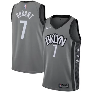 Robusto Original Bonito Kevin Durant Brooklyn Nets Nike 2019/2020 Swingman Jersey Statement Edition Gray  para la gran final