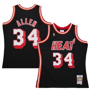 Original Maravilloso Ray Allen Miami Heat 2013/14 Hardwood Classics Swingman Jersey Black  para la gran final