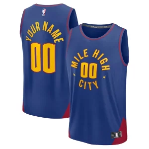 Estupendo Denver Nuggets Fast Break Custom Jersey Statement Edition Blue/Navy  para la gran final