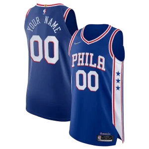 Práctico Philadelphia 76ers Nike 2021/22 Diamond Authentic Custom Jersey Icon Edition Royal  para la gran final