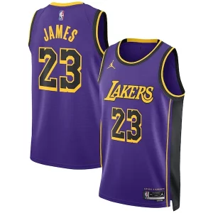 Cool Genial Encantador LeBron James Los Angeles Lakers Jordan Brand Unisex Swingman Jersey Statement Edition Purple  para la gran final