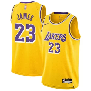 Ideal Práctico LeBron James Los Angeles Lakers Nike Youth Swingman Jersey Icon Edition Gold  para la gran final