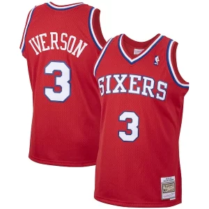 Increíble Único Allen Iverson Philadelphia 76ers 2001/02 Hardwood Classics Swingman Jersey Red/White  para la gran final