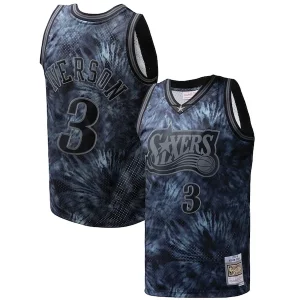 Versátil Allen Iverson Philadelphia 76ers Hardwood Classics 1997/98 Tie Dye Swingman Jersey Black  para la gran final