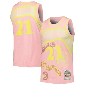 Perfecto Elegante Dominique Wilkins Atlanta Hawks 1986/87 Swingman Sidewalk Sketch Jersey Pink  para la gran final