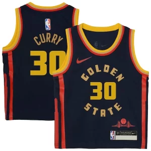 Encantador Stephen Curry Golden State Warriors Nike Preschool 2024/25 Swingman Player Jersey City Edition Navy  para la gran final