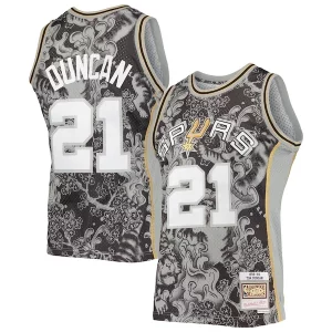Clásico Duradero Tim Duncan San Antonio Spurs Hardwood Classics 1998/99 Lunar New Year Swingman Jersey Black  para la gran final
