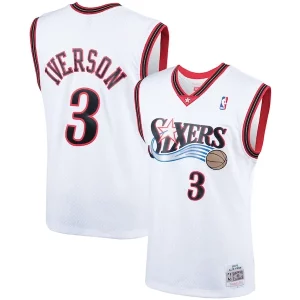 Chulo Increíble Estupendo Allen Iverson Philadelphia 76ers Hardwood Classics Swingman Jersey White/Royal  para la gran final