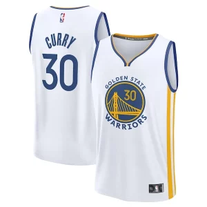 Práctico Exquisito Stephen Curry Golden State Warriors Youth Fast Break Replica Jersey Association Edition White  para la gran final