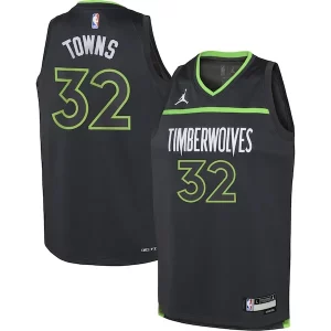 Magnífico Versátil Hermoso Karl Anthony Towns Minnesota Timberwolves Jordan Brand Youth Swingman Jersey Statement Edition Black  para la gran final