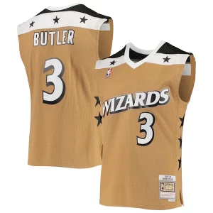 Único Sofisticado Original Caron Butler Washington Wizards 2001/02 Hardwood Classics Swingman Jersey Gold  para la gran final