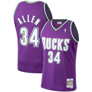 Versátil Moderno Ray Allen Milwaukee Bucks 2000/01 Hardwood Classics Swingman Jersey Purple  para la gran final