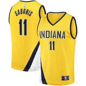 Genial Domantas Sabonis Indiana Pacers Fast Break Replica Jersey Statement Edition Gold  para la gran final