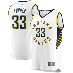 Versátil Myles Turner Indiana Pacers Fast Break Replica Player Jersey White Association Edition  para la gran final