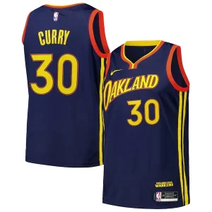 Clásico Stephen Curry Golden State Warriors Nike Swingman Player Jersey City Edition Royal  para la gran final