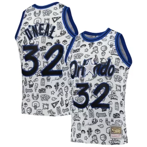 Delicioso Único Shaquille O'Neal Orlando Magic 1994/95 Hardwood Classics Doodle Swingman Player Jersey White  para la gran final