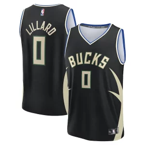 Original Increíble Damian Lillard Milwaukee Bucks Youth Fast Break Replica Player Jersey Statement Edition Black  para la gran final