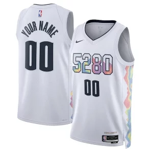 Duradero Bonito Original Denver Nuggets Nike Unisex 2024/25 Custom Swingman Jersey City Edition White  para la gran final