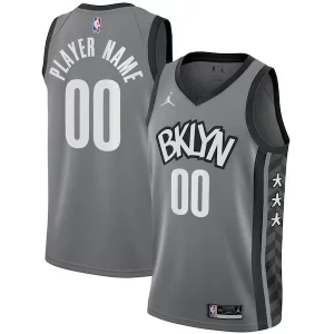 Perfecto Original Clásico Brooklyn Nets Jordan Brand Swingman Custom Jersey Statement Edition Gray  para la gran final
