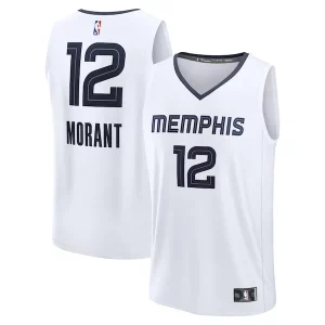 Estupendo Lujoso Ja Morant Memphis Grizzlies Fast Break Replica Player Jersey Association Edition White  para la gran final