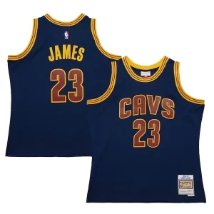 Resistente Maravilloso Genial LeBron James Cleveland Cavaliers 2015/16 Hardwood Classics Swingman Jersey Navy  para la gran final