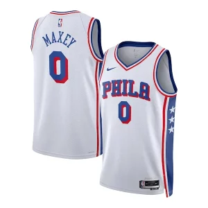 Hermoso Tyrese Maxey Philadelphia 76ers Nike Unisex Swingman Jersey Association Edition White  para la gran final