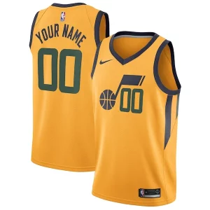 Bonito Atractivo Increíble Utah Jazz Nike Swingman Custom Jersey Statement Edition Gold  para la gran final