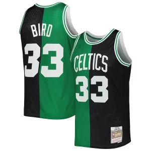 Resistente Larry Bird Boston Celtics Hardwood Classics 1985/86 Split Swingman Jersey Black/Kelly Green  para la gran final