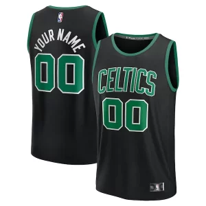 Elegante Boston Celtics Youth Custom Fast Break Jersey Black Statement Edition/Kelly Green/White  para la gran final