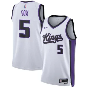 Cool Versátil Fantástico De'Aaron Fox Sacramento Kings Nike Unisex Swingman Jersey Association Edition White/Black  para la gran final