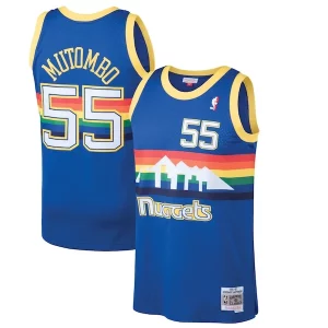 Elegante Lujoso Ideal Dikembe Mutombo Denver Nuggets 1991/92 Hardwood Classics Swingman Jersey Blue  para la gran final