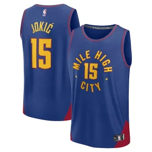 Exquisito Nikola Jokic Denver Nuggets Fast Break Replica Player Jersey Statement Edition Blue  para la gran final