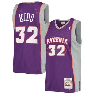 Resistente Fácil de llevar Jason Kidd Phoenix Suns 2001/02 Hardwood Classics Swingman Jersey Purple  para la gran final