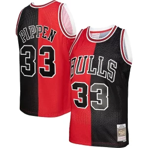 Versátil Scottie Pippen Chicago Bulls Big & Tall Hardwood Classics 1997/98 Split Swingman Jersey Red/Black  para la gran final