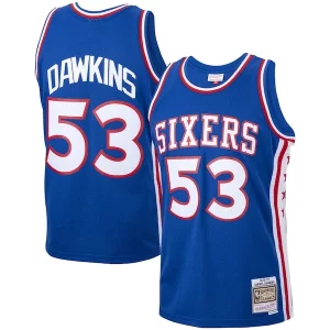 Original Robusto Práctico Darryl Dawkins Philadelphia 76ers 1976/77 Hardwood Classics Swingman Jersey Royal  para la gran final
