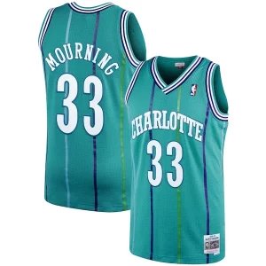 Magnífico Duradero Alonzo Mourning Charlotte Hornets 1992/93 Hardwood Classics Swingman Jersey Teal  para la gran final