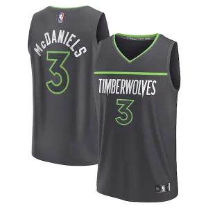 Cool Práctico Jaden McDaniels Minnesota Timberwolves Youth Fast Break Replica Player Jersey Statement Edition Black  para la gran final