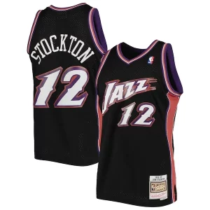 Encantador John Stockton Utah Jazz 1998/99 Hardwood Classics Swingman Jersey Black  para la gran final