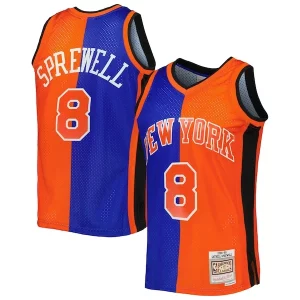 Estupendo Latrell Sprewell New York Knicks Hardwood Classics 1998/99 Split Swingman Jersey Blue/Orange  para la gran final