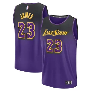 Ideal LeBron James Los Angeles Lakers Youth 2024/25 Fast Break Player Jersey City Edition Purple  para la gran final