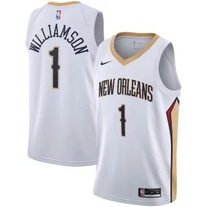 Estupendo Maravilloso Zion Williamson New Orleans Pelicans Nike 2019/2020 Swingman Jersey Association Edition White/Navy  para la gran final